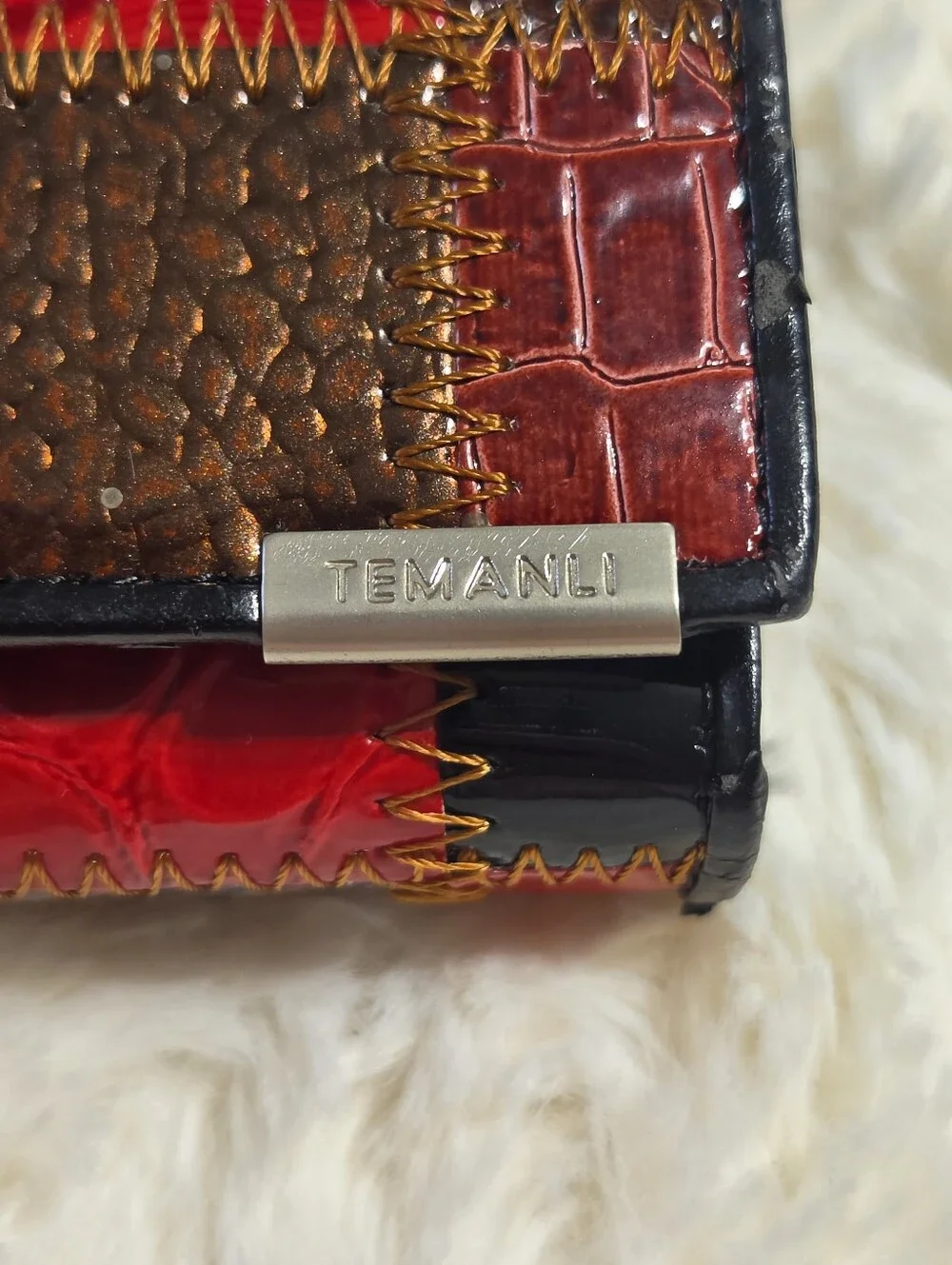 TeManli - Vintage Genuine Leather Patchwork Wallet